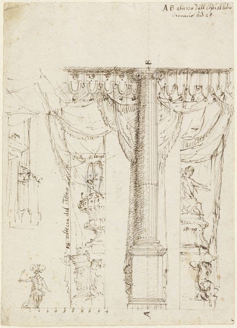 Drawing Sketch For Three Side Wings With Part Of Proscenium Frame