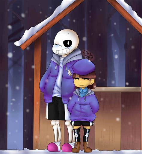 Undertale Frisk And Sans By Isaya Nee On Deviantart