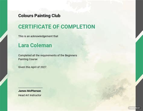 13 Free Painting Certificate Templates Customize And Download