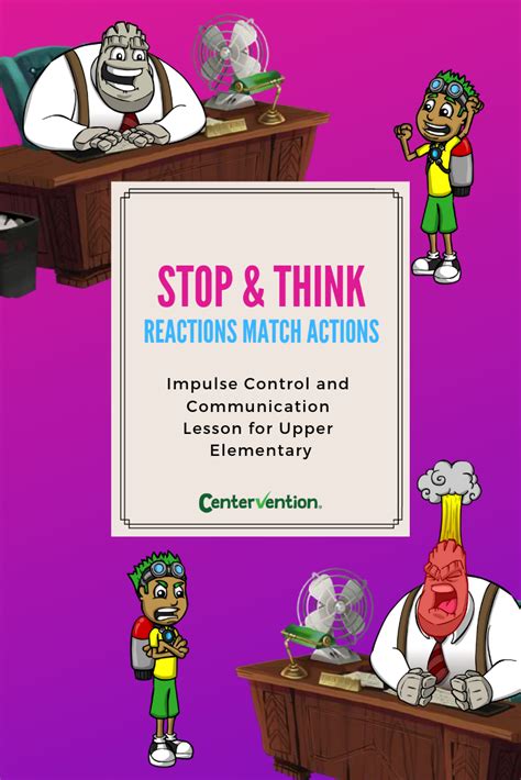 Stop And Think Sheet Elementary Students Match Actions With Reactions