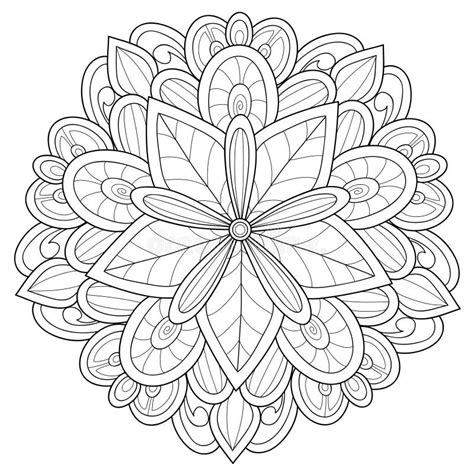 Adult Coloring Bookpage A Zen Mandala Image For Relaxingzen Art Style