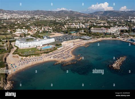 Aerial View Of Coral Bay Beach And The Corallia Beach Hotel Peyia