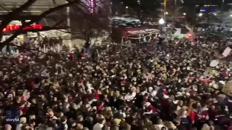 Thousands Of Alabama Fans Pack Streets Celebrating Crimson Tide Win