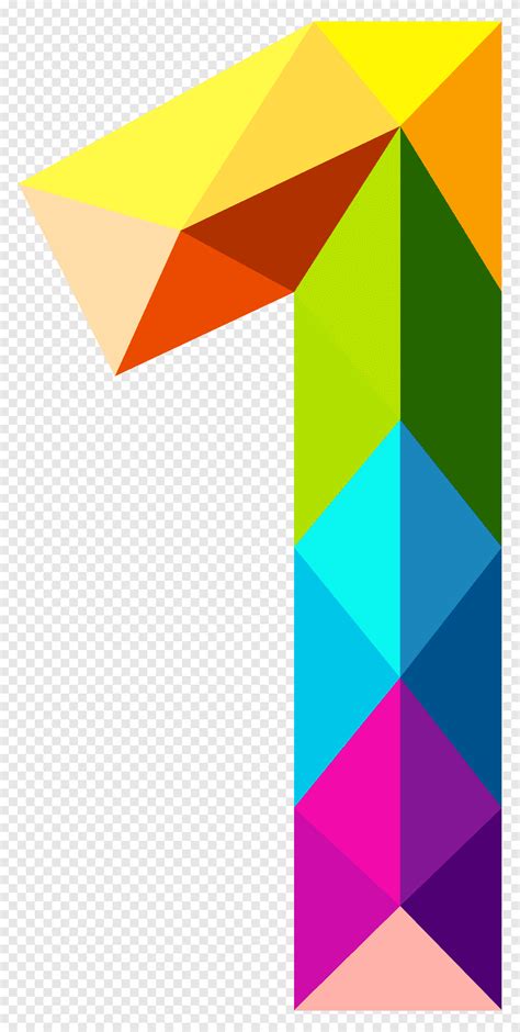 Number Color Colourful Triangles Number One Multicolored 1