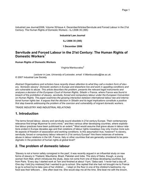 pdf servitude and forced labour in the 21st century the human rights of domestic workers