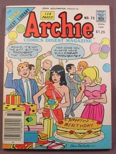 Archie Comics Digest Magazine Comic 72 June 1985 Very Good Cond In