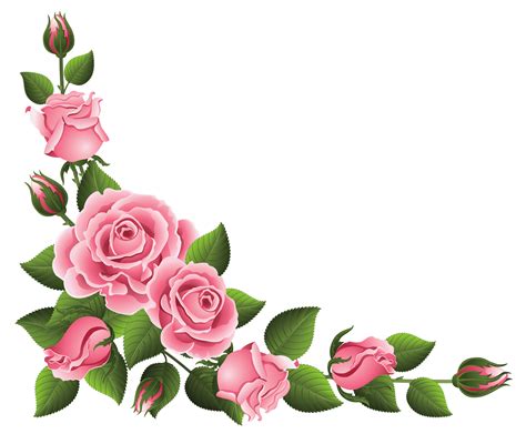 Corner Decoration With Roses PNG Clipart Picture Clip Art Borders Flower Border Flower Art