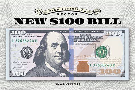 Vector New 100 Bill Template Illustrations Creative Market