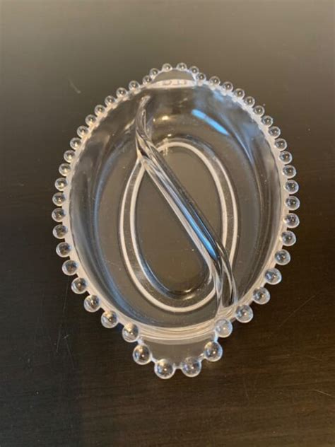 Imperial Glass Candlewick Oval Divided S Swirl Relish Serving Dish 400