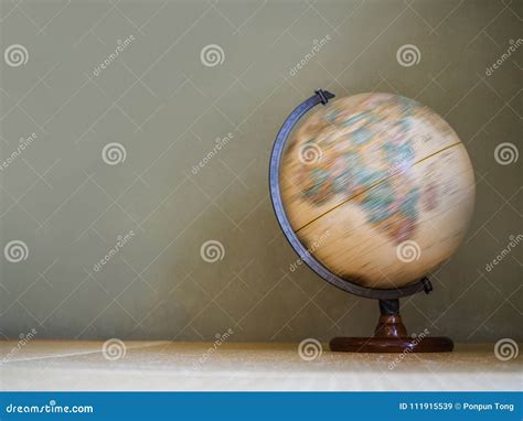 Spinning Globe Model On Table Stock Image Image Of Blackboard Chalk