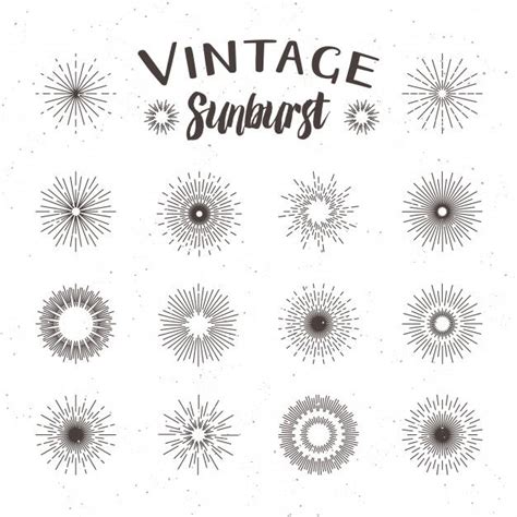 Vintage Sunburst Vector Illustration Sunburst Free Vector Art