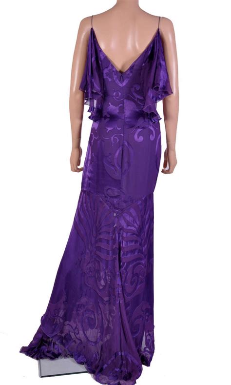 New Versace Amethyst Baroque Printed Silk Gow For Sale At 1stdibs