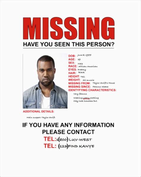 Printable Missing Person Poster