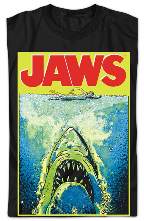Neon Poster Jaws T Shirt