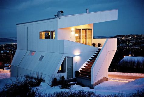 Geometric Norwegian House With Creative Interior Fixtures Modern
