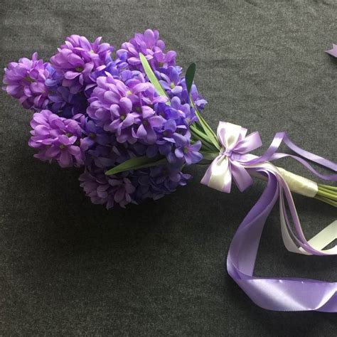 Purple Bouquet Hyacinth Flowers Romantic Bridal Bouquet