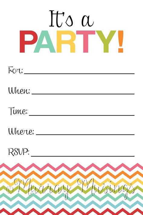 Are you going to have a party? Fill in the Blank Birthday Party Invitation {Printable ...
