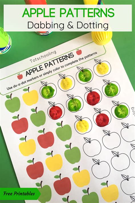 Apple Patterns Do A Dot Activity Totschooling Toddler Preschool