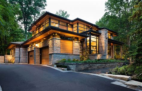 Glass Wood Stone House Designs Exterior House Styles Modern Exterior