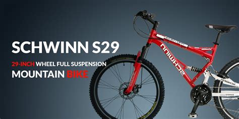 Schwinn S29 Mens 29 Inch Wheel Full Suspension Mountain Bike Full