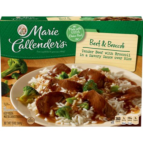 Weekends are a great time to gather the family for dinner, but they're even better if you don't have to. Marie Callenders Frozen Dinner Beef & Broccoli 13 Ounce ...