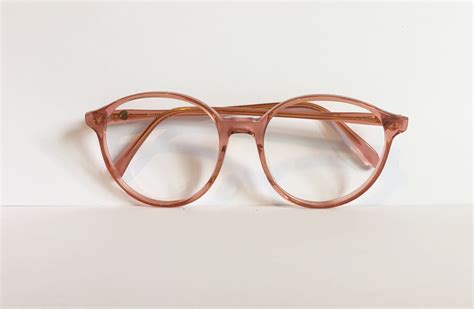 Round Eyeglasses 80s Glasses Frames Unisex Frames Peach Eyeglass Frames Retro Round