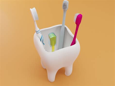 Tooth Toothbrush Holder 3d Model 3d Printable Cgtrader