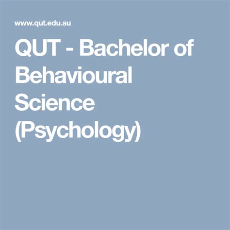 Bachelor Of Behavioural Science Psychology