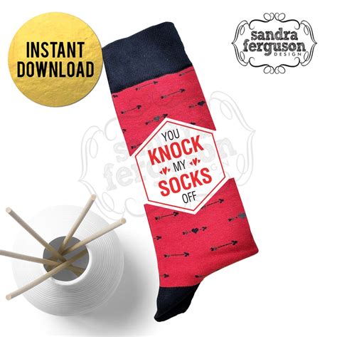 You Knock My Socks Off Sock Label Diamond Cut Valentine Etsy