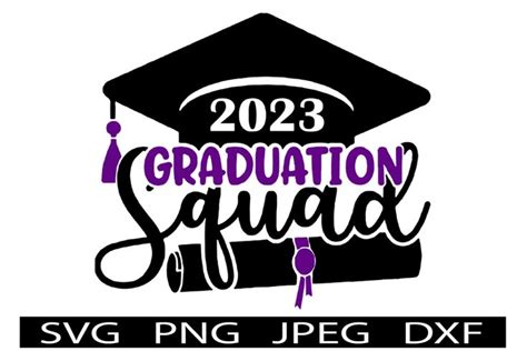 The Logo For Graduation Squad Which Includes A Mortar Cap And Blue
