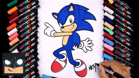 How To Draw Sonic The Hedgehog Color With Posca Pens Step By Step