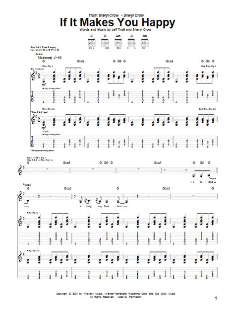 If It Makes You Happy By Sheryl Crow Guitar Tab Guitar Instructor