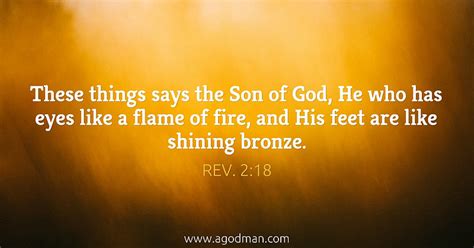 jesus the son of god has eyes like a flame of fire and feet like shining bronze