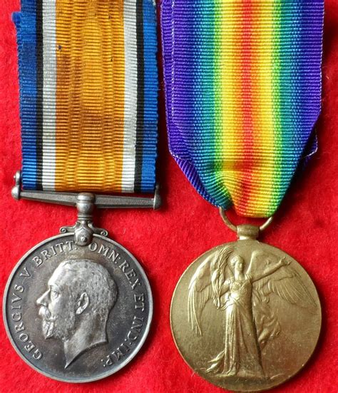 Vintage Ww1 British Army Medal Pair Named Originals Jb Military Antiques