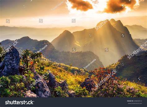 Raylight Sunset Landscape Doi Luang Chiang Stock Photo 249650512