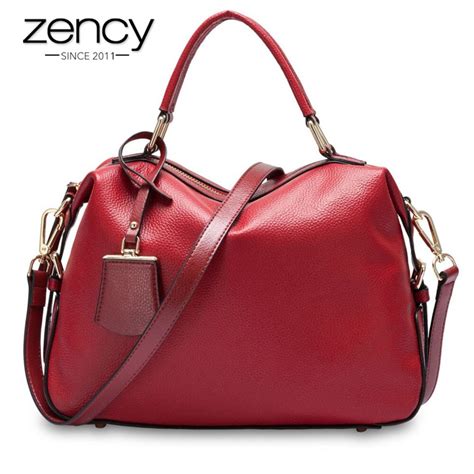 Zency 100 Genuine Leather Handbags Fashion Women Tote Bag Female