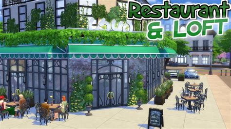 The Sims 4 Restaurant And Loft Speed Build No Cc Dine Out Youtube