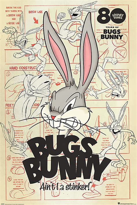 Bugs Bunny Looney Tunes Tv Show Poster Bugs Bunny Aint A Stinker Black Poster Hanger