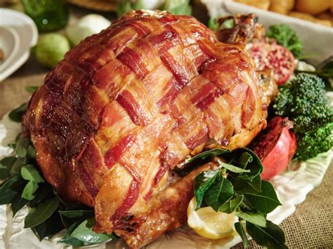 Maple Bacon Lattice Turkey With Sage Butter Recipe Tori Spelling And
