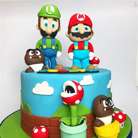 Mario Cake Design / Some Super Mario Cake Super Mario Cake Ideas : 5 pcs mario cake topper mario ...