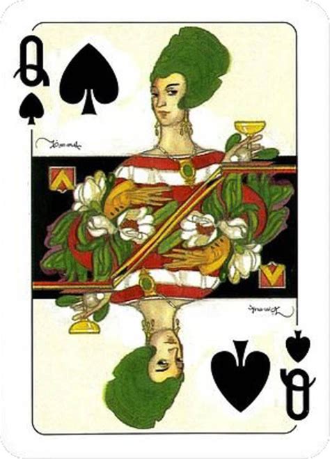 Playingcardstop1000 Cambissa Queen Of Spades Dame De Pique
