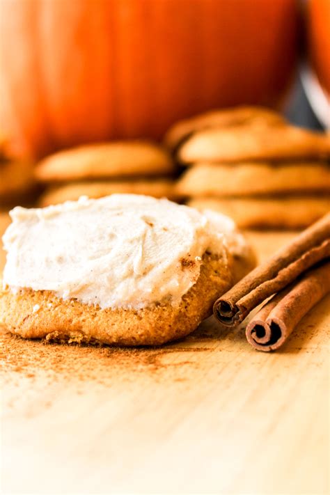 Delicate Pumpkin Cookies With Cinnamon Cream Cheese Frosting