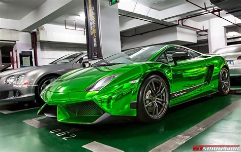 A Very Special Green Chrome Lamborghini Gallardo Superleggera Spotted