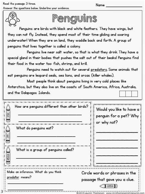 Printable 2nd Grade Reading Worksheets Worksheet Answers
