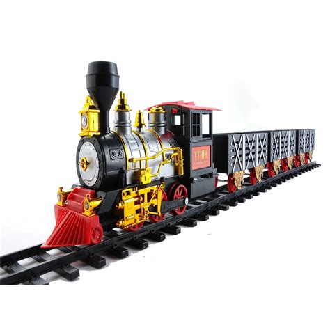 20pc Black And Red Battery Operated Classic Train Set 12