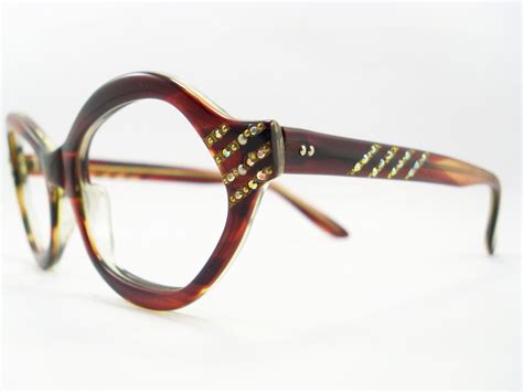 Vintage Rx Eyeglass Frames With Rhinestones Or Crystal Vintage Cat