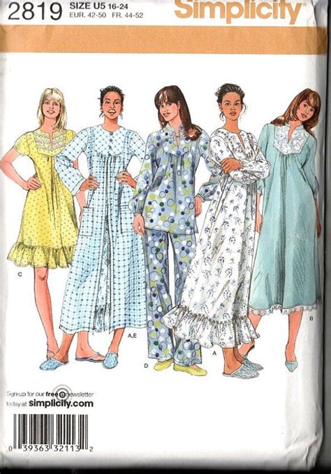 Womens Plus Sewing Pattern Nightgown Pajamas Robe Uncut Sz Etsy