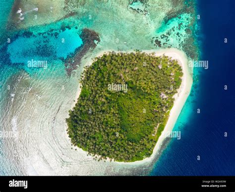 Aerial Top Down View Banyak Islands Sumatra Tropical Archipelago