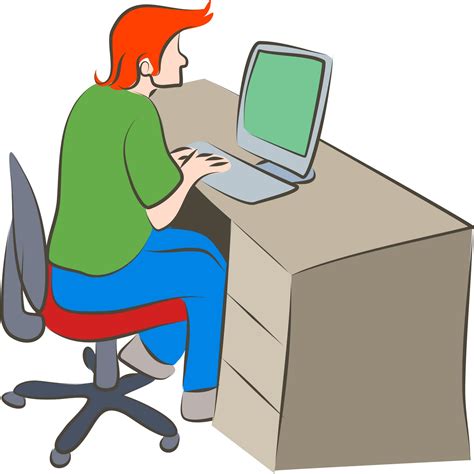 Person At Computer Clip Art