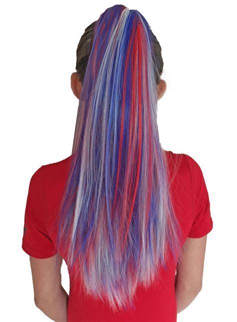 Blue Hair Extensions For Kids Red White And Blue Crazy Hair Day Access